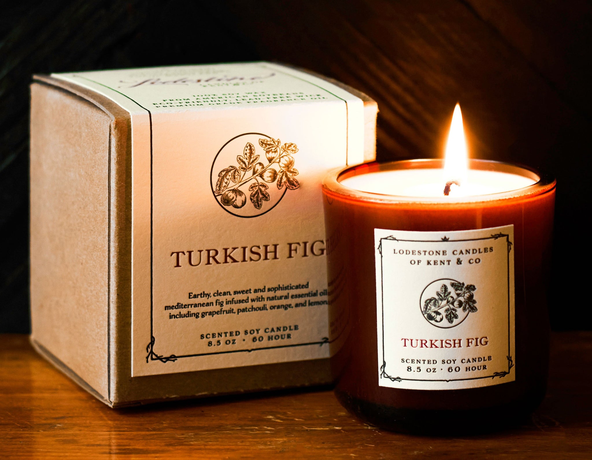 Lodestone Candles Turkish Fig candle with jasmine, fig, and saffron.