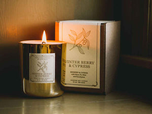 Imperfect Winter Berry & Cypress | 13 oz. - Lodestone Candles of Kent & Co.